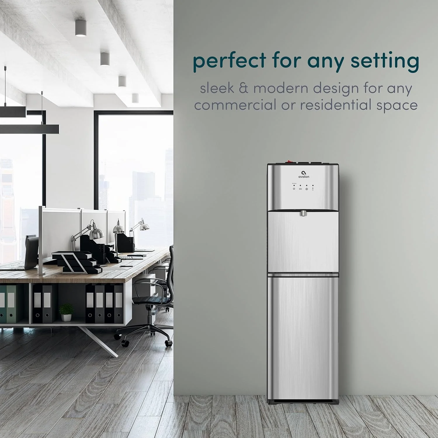 Limited Edition Self Cleaning Water Cooler Water Dispenser - 3 Temperature Settings - Hot, Cold & Room Water, Durable Stainless Steel Construction, Bottom Loading - UL Listed-Avalon