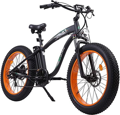 750W Electric Bike 26��� Fat Tire Adult Electric Bicycles 48V 13AH Removable Lithium Battery Ebike with Suspension Fork Aluminium Frame Beach Snow Mountain E-Bike for Adults