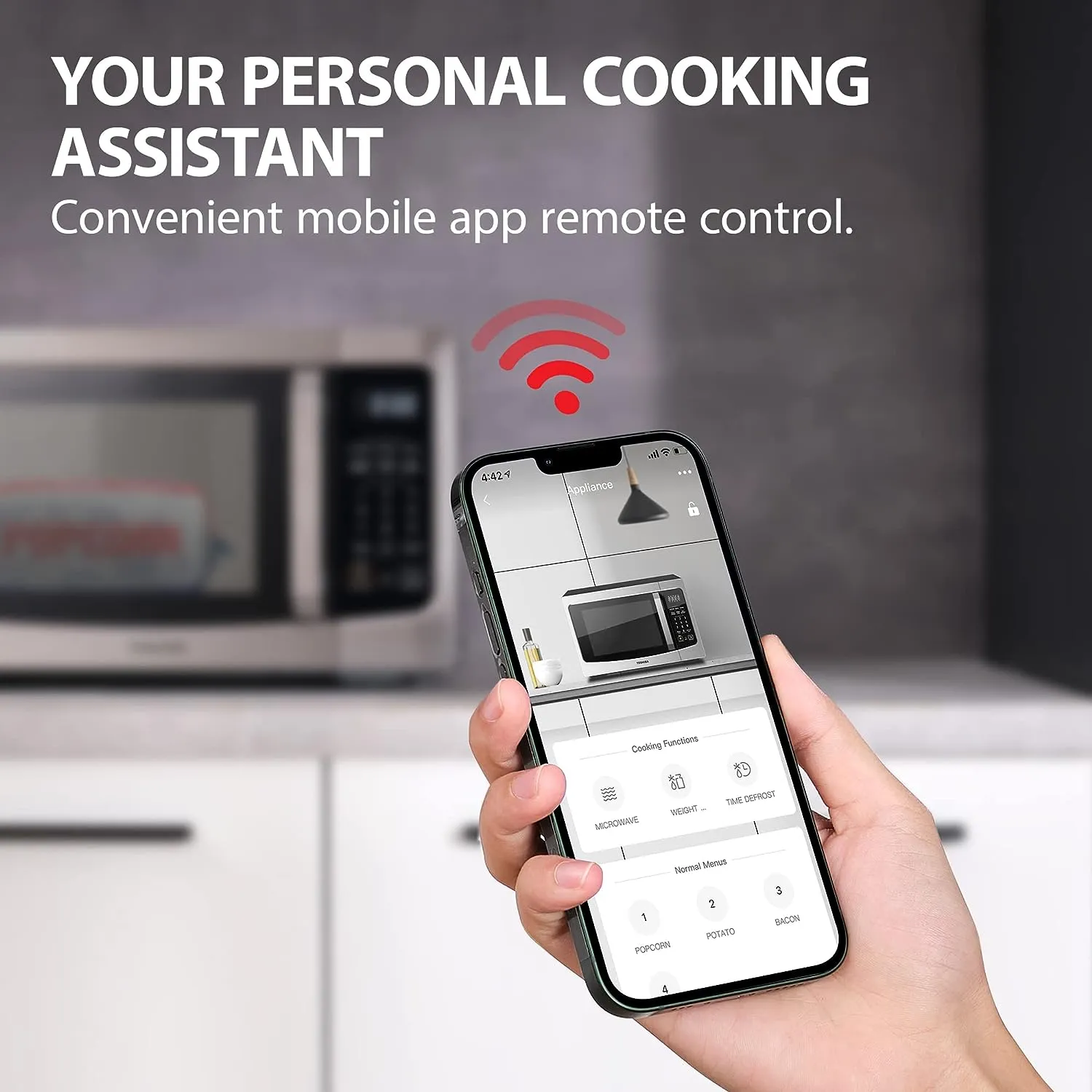 TOSHIBA 4-in-1 ML-EC42P(SS) Countertop Microwave Oven, Smart Sensor, Convection, Air Fryer Combo, Mute Function, Position Memory 13.6