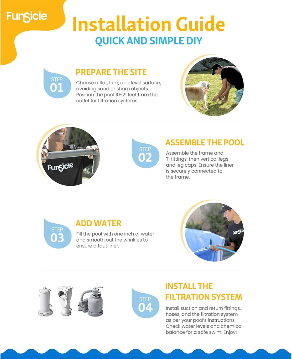 Funsicle 167 by 98 by 39.5 Inches Oasis Designer Oval Frame Outdoor Above Ground Swimming Pool Pool Set with Accessories, Dark Herringbone Gray