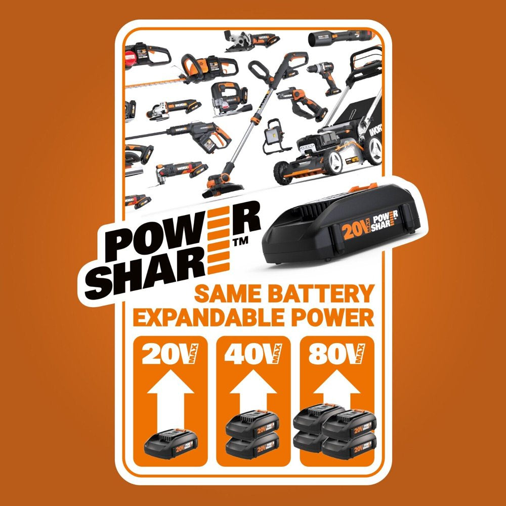 Worx 40V Cordless Lawn Mower 14 with Intellicut, Mulching, 2x20V 4.0Ah Batteries and Charger Included