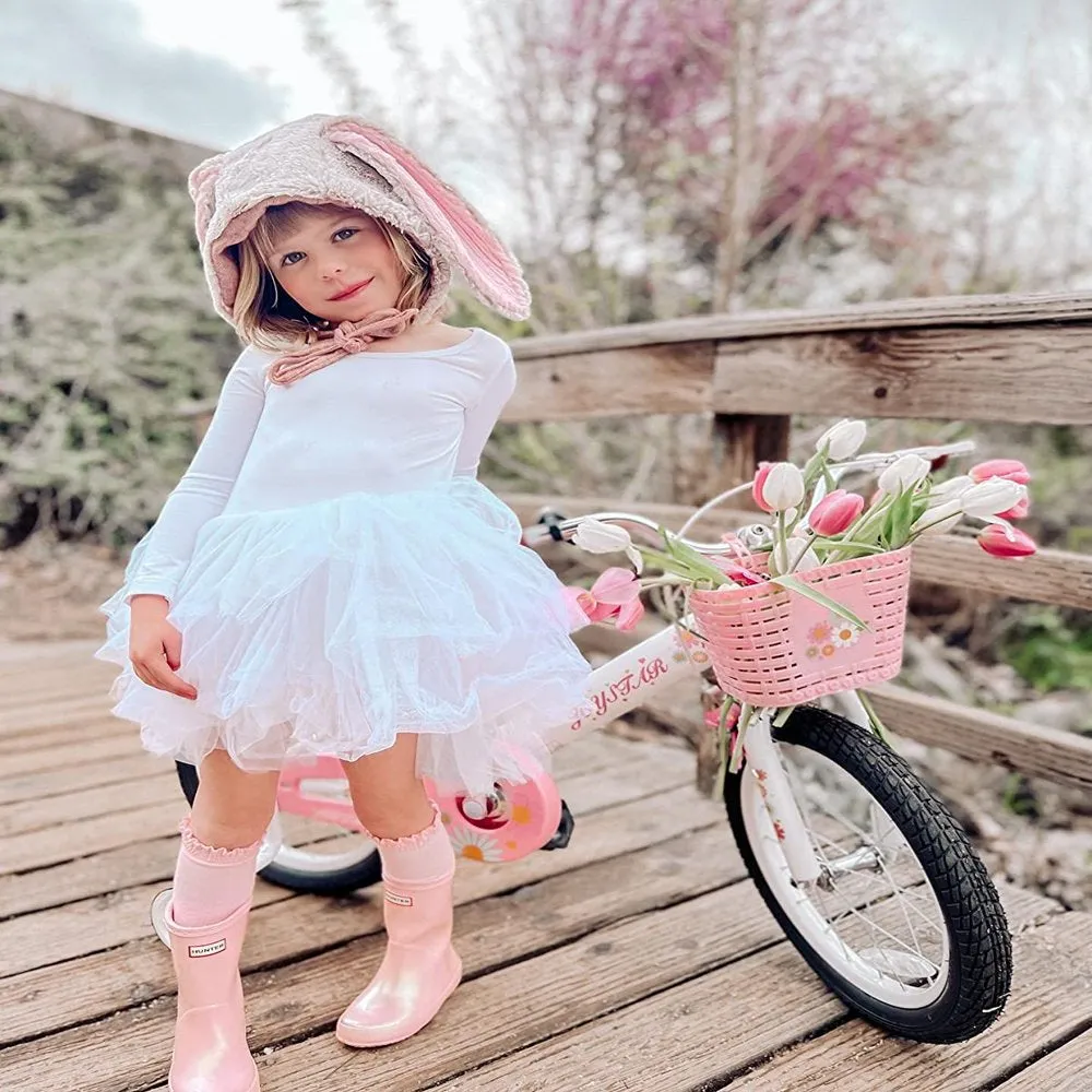 Little Daisy 12 Inch Kids Bike for 2 3 4 Years Girls with Training Wheels