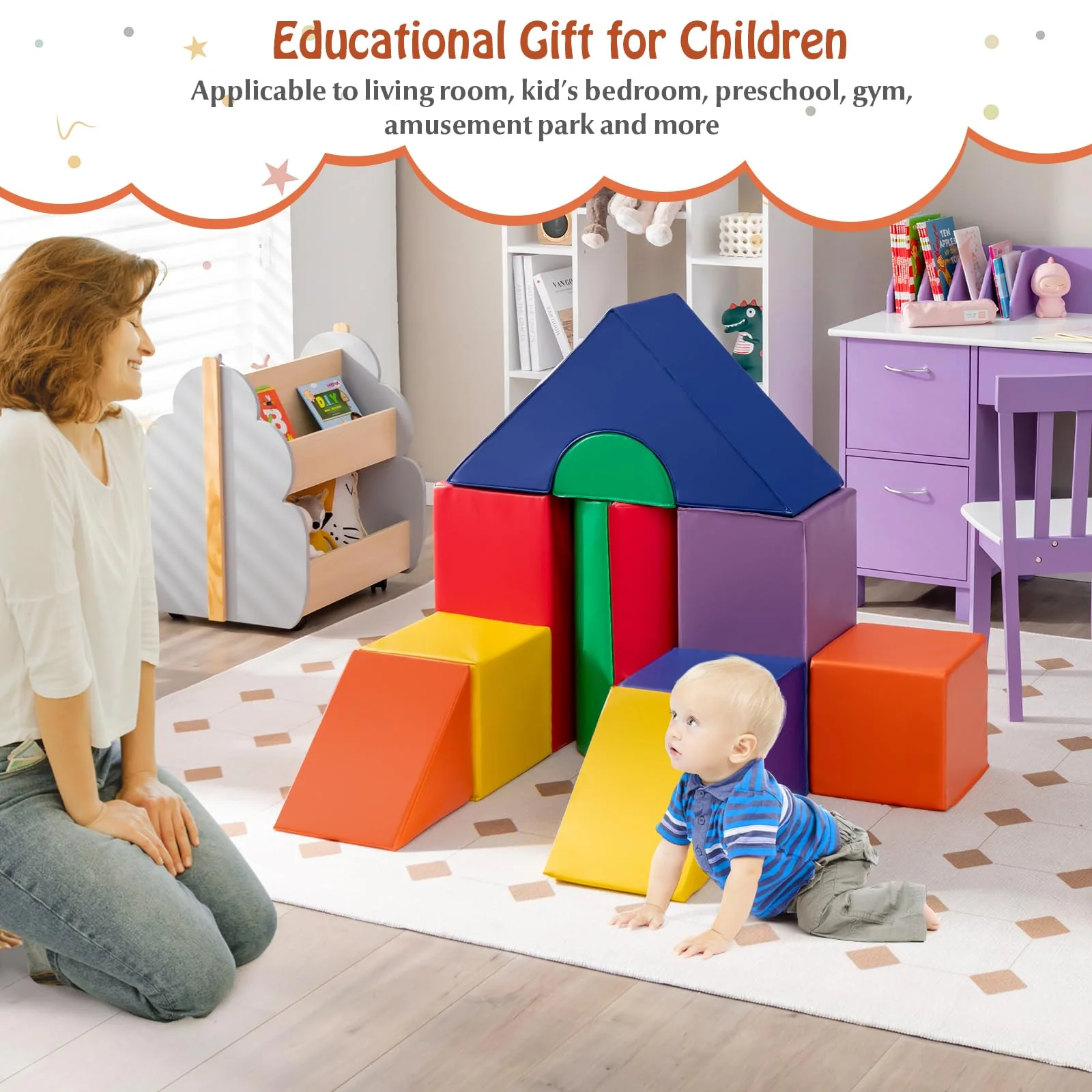 11-Piece Climb and Crawl Foam Block Play Set, Waterproof Foam Climbing Toy Set