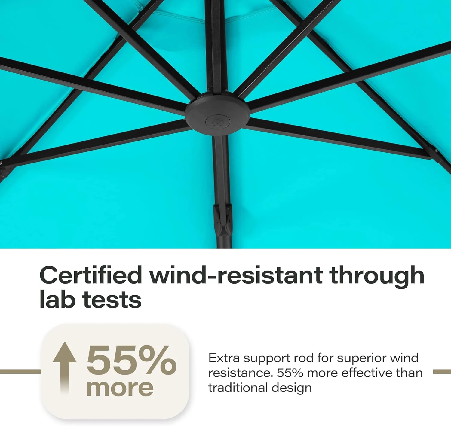 LAUSAINT HOME Outdoor Patio Umbrella with Base included, 11 FT Deluxe Curvy Cantilever Umbrella Heavy Duty Offset Hanging Umbrella with 360�� Rotation for Market, Pool, Garden, Backyard, Deck (Beige)