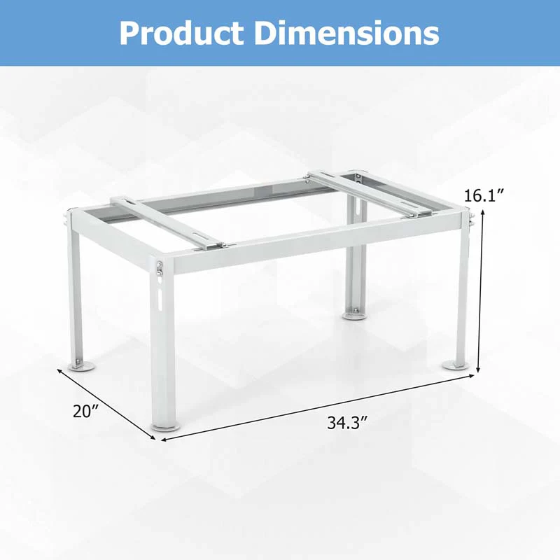 Mini Split Ground Stand for 9000-36000 BTU Ductless Air Conditioners, Adjustable Outdoor AC Unit Bracket with Heavy Duty Metal Frame