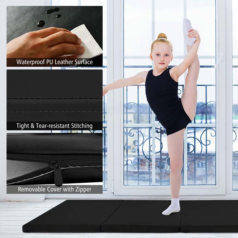 8' x 4' Anti-Tear Folding Gymnastics Mat for Yoga Fitness, 2