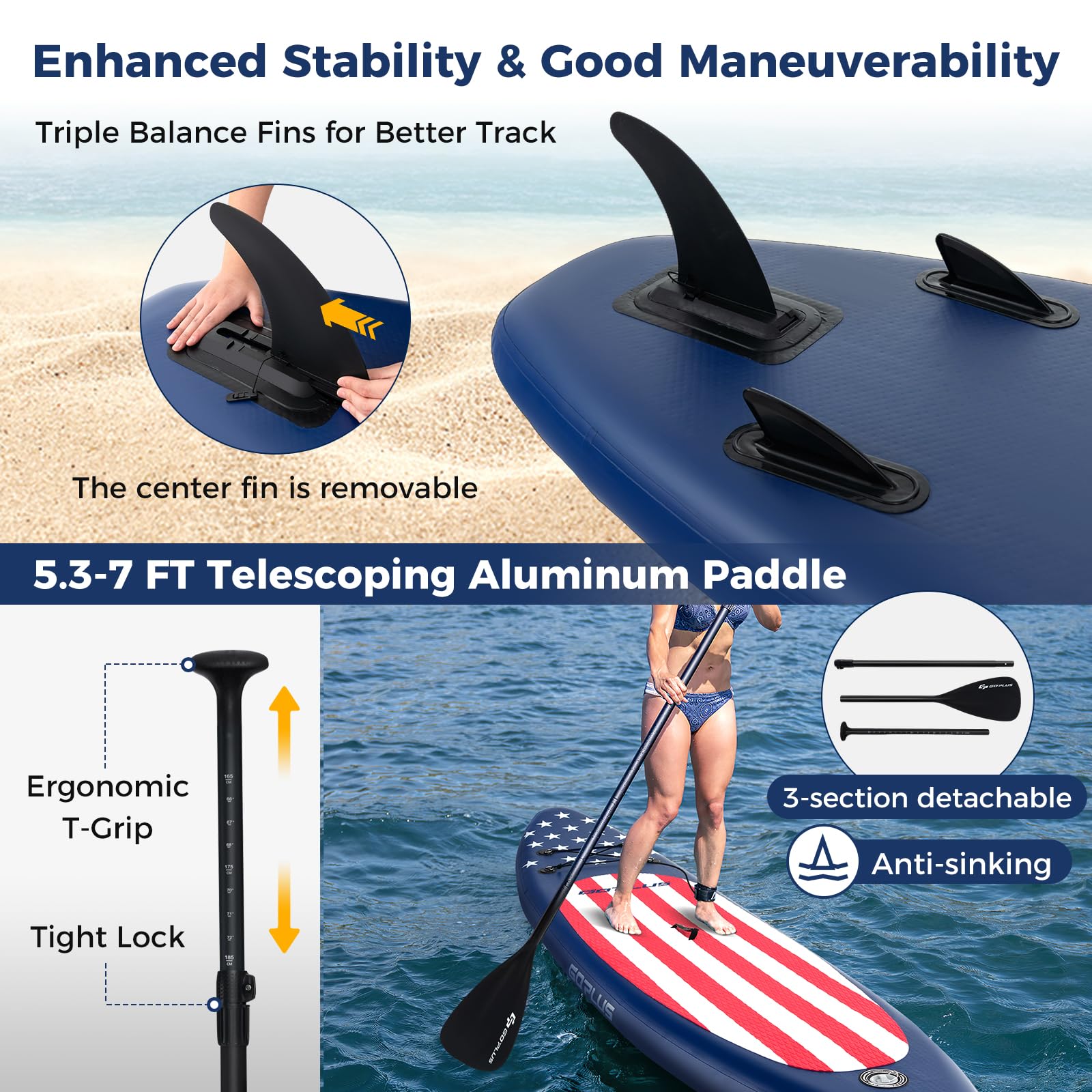 Inflatable Stand Up Paddle Board, 10FT SUP