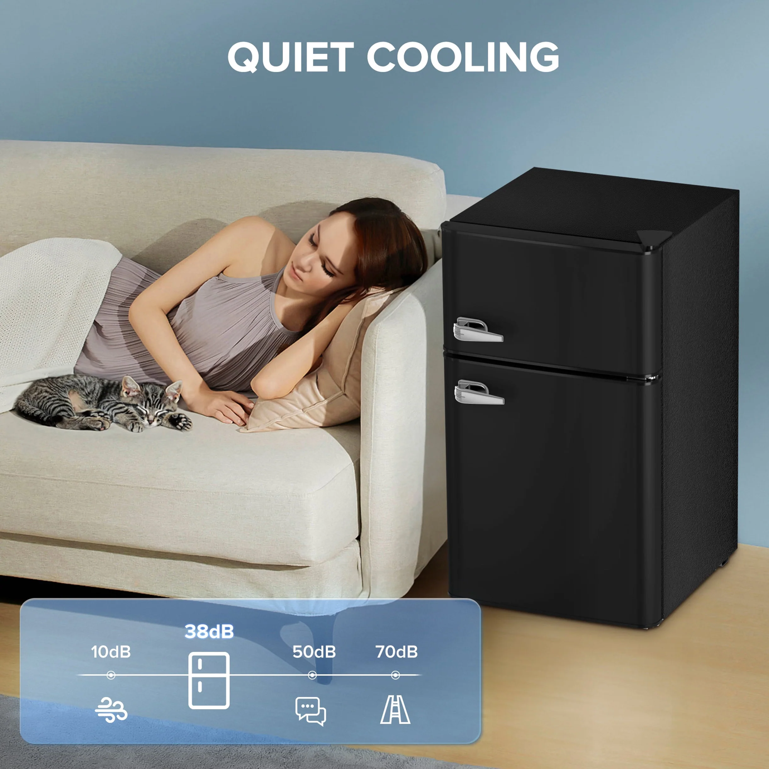 3.2 cu. ft. 2-Door Mini-Refrigerator in Black