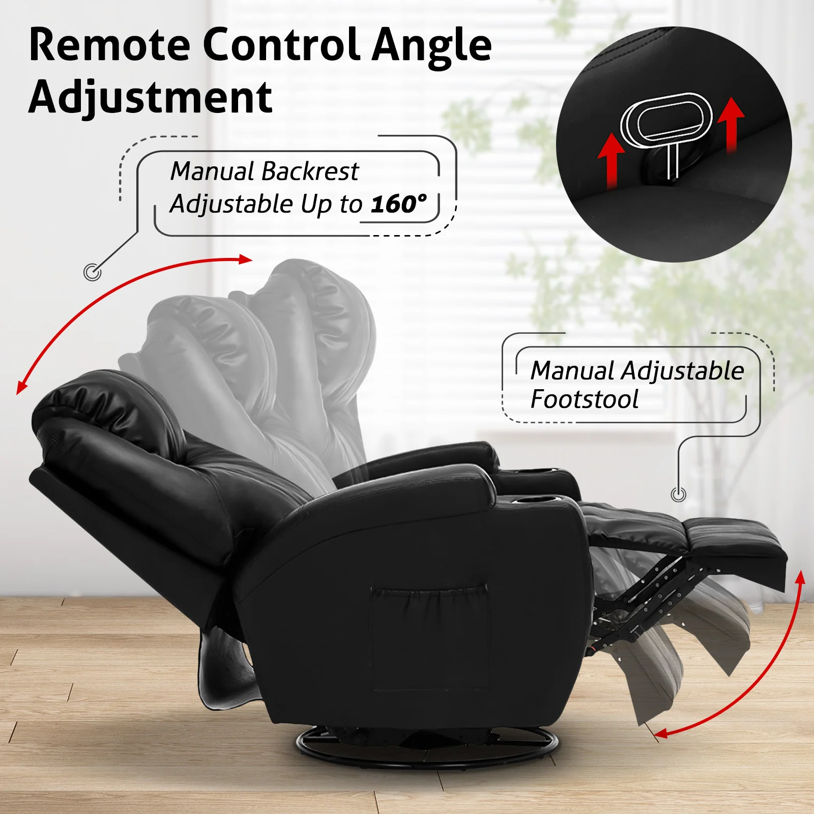 Recliner Massage Chair Sofa PU Leather