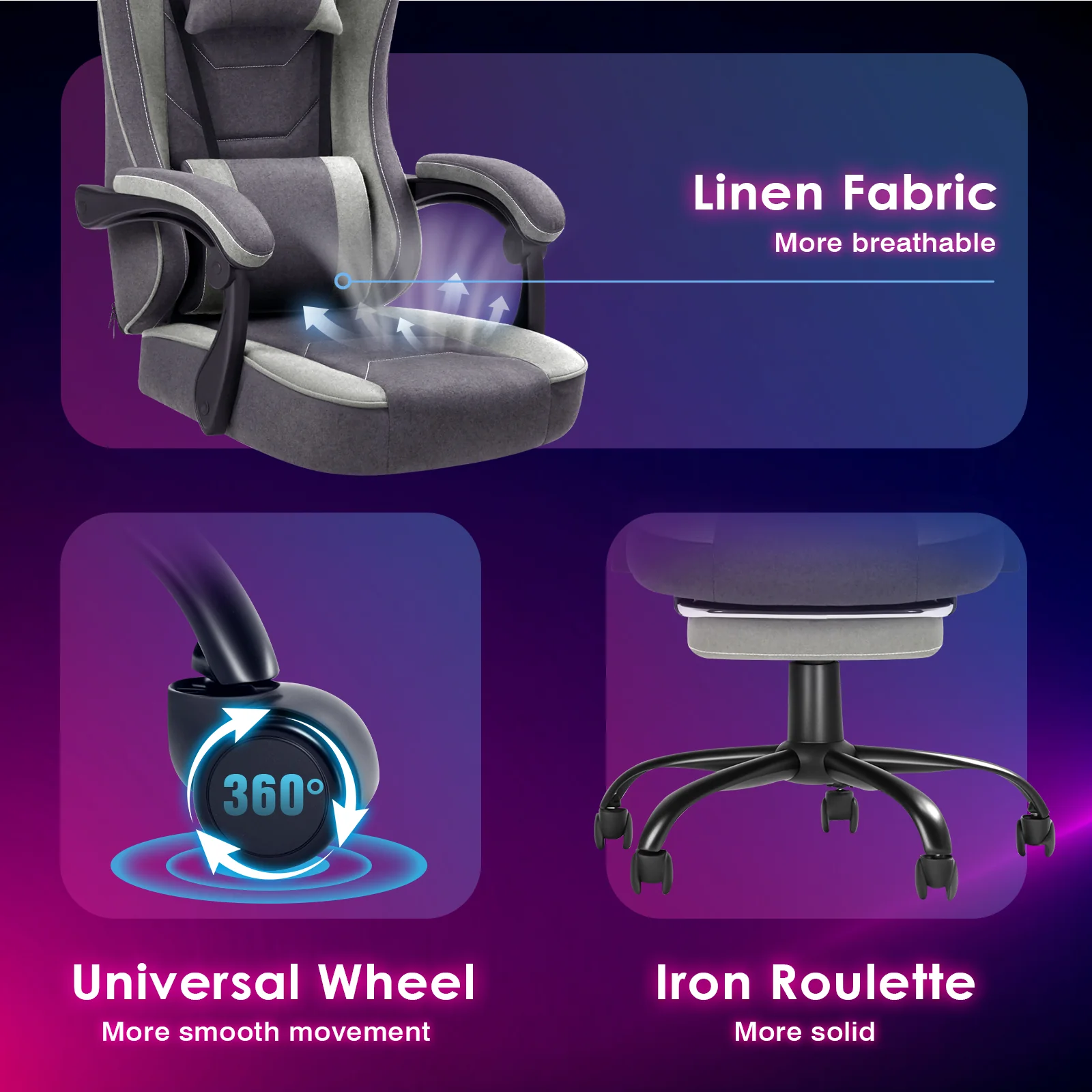 Ergonomic Gaming Chair with Footrest