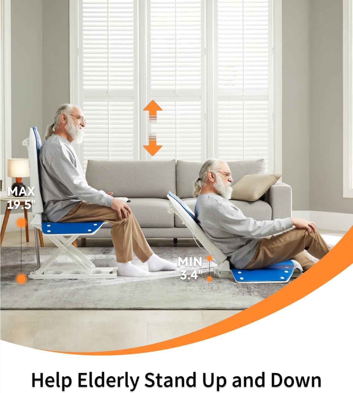 Electric Chair Lift, Get Up from Floor, Floor Lift for Elderly, Can be Raised to 20��, Help You Stand Up Again, Support Up to 300 LBS, Item Weight 30 LBS