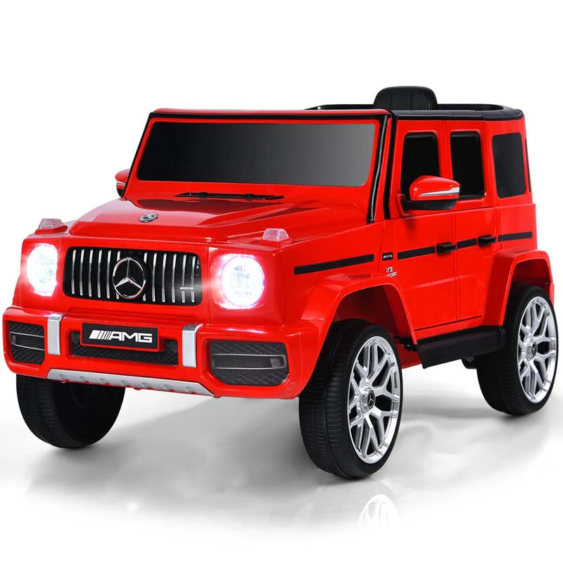Licensed Mercedes-Benz G63 Kids Ride On Car, 12V Battery Powered Electric Toy Car with Spring Suspension