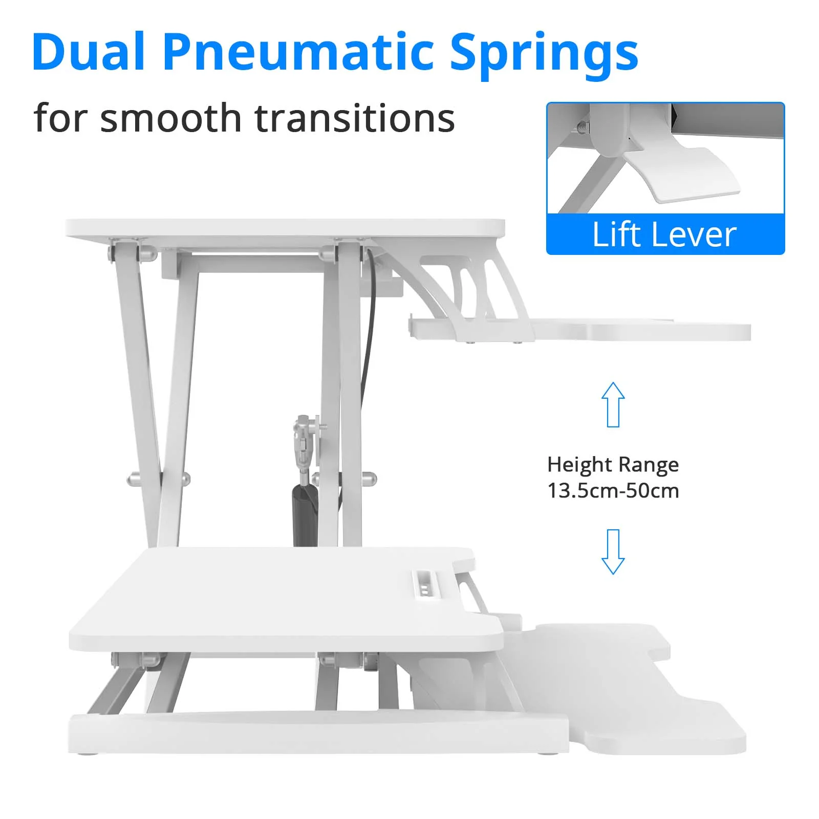 Standing Desk Height Adjustable White