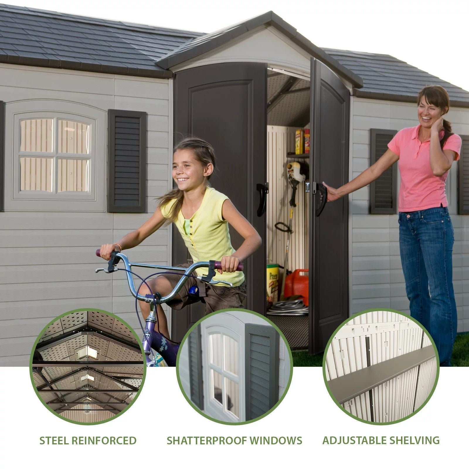 Lifetime Storage Shed: lifetime Garden Building Shed �C 15�� X 8�� �C Gray
