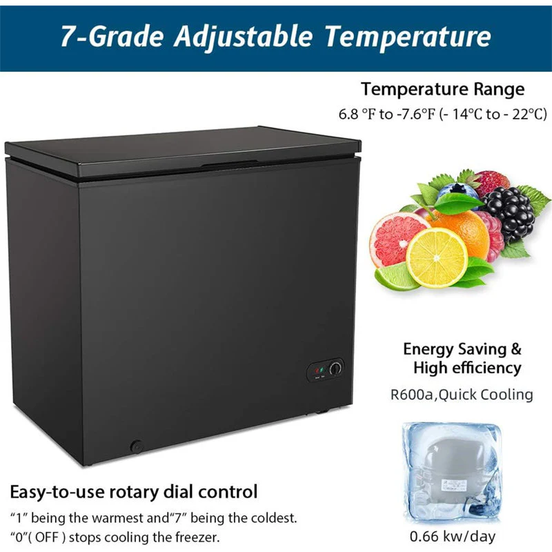 7 Cubic Feet Chest Freezer with Adjustable Temperature Controls