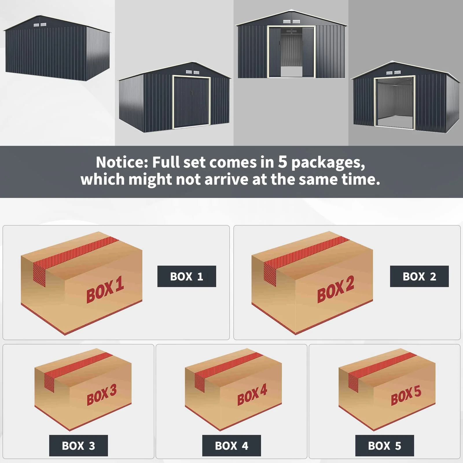 Storage Shed, Metal Outdoor Building Organizer