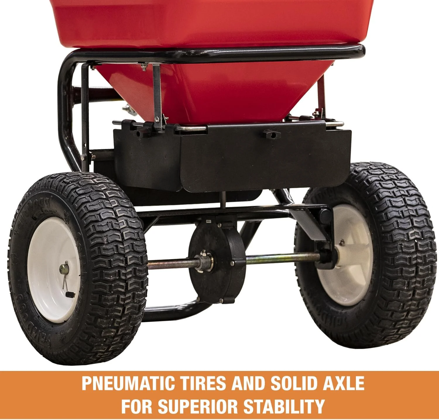Buyers Products 3039632R Grounds Keeper Commercial Walk Behind Push Spreader, 100lb Capacity, For Salt, Ice & Snow Melt, Included Grate & Cover With Enclosed Gearbox for Protection