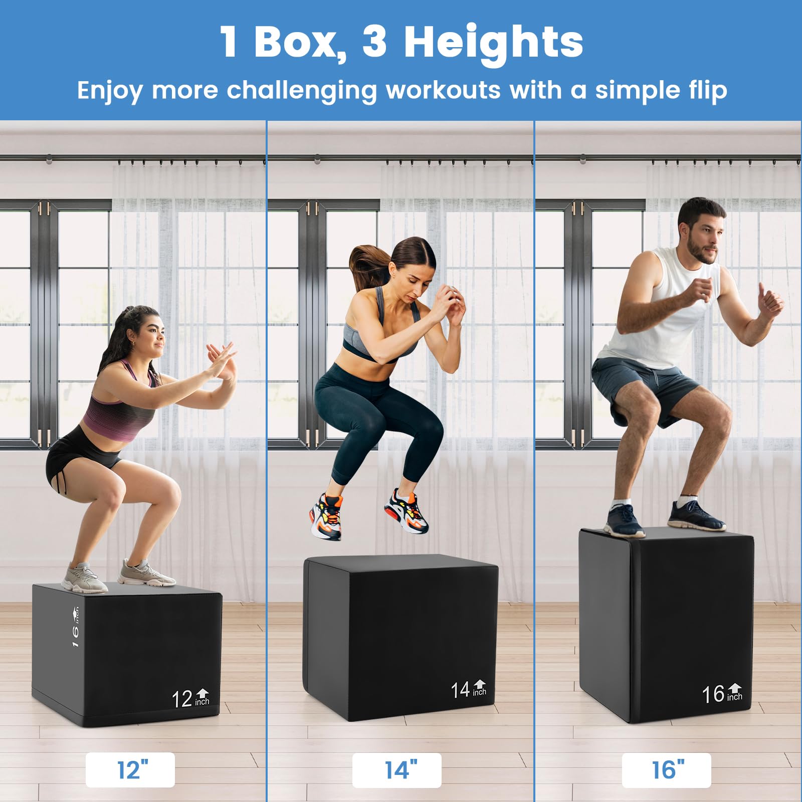 3 in 1 High Density Foam Plyometric Jump Box