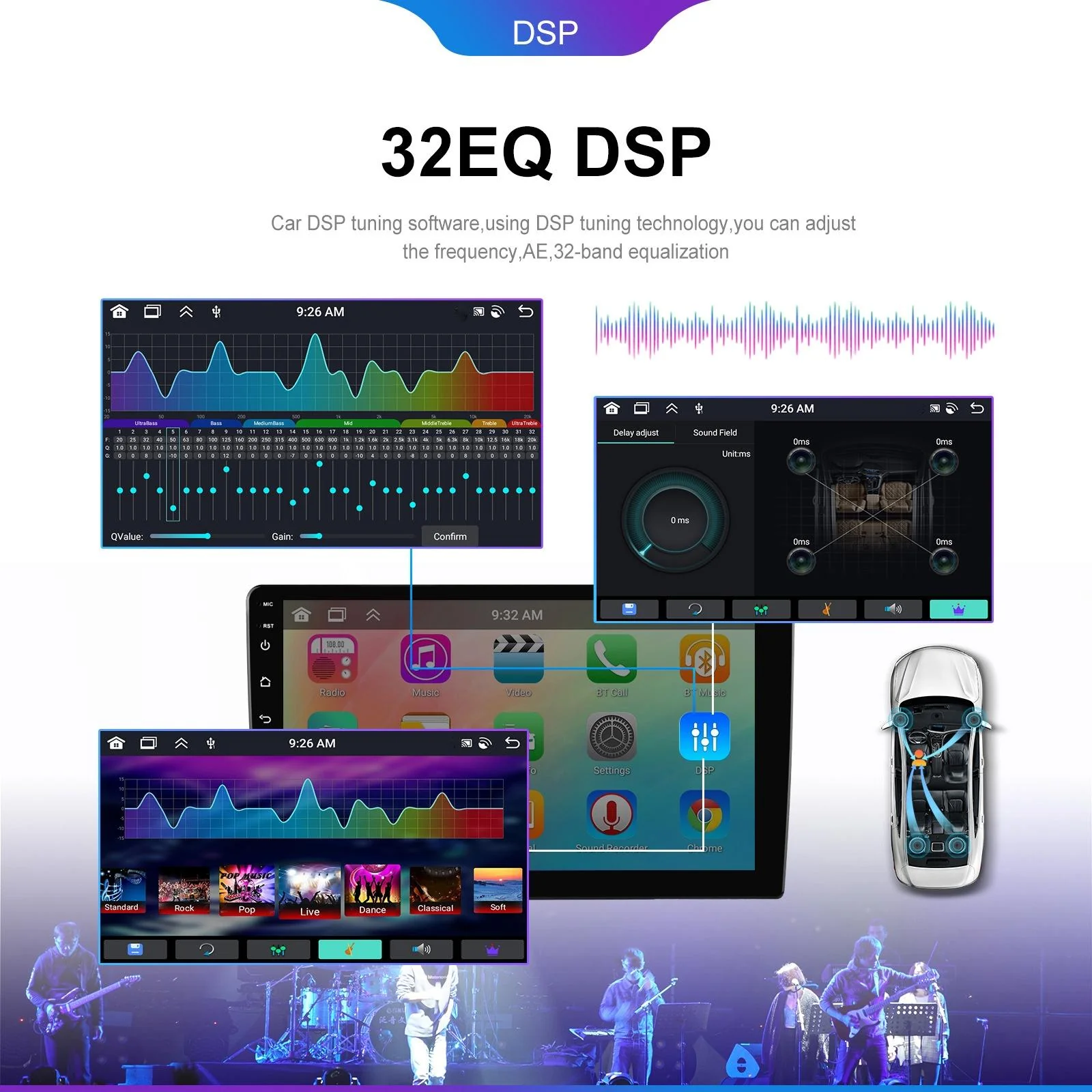 6 + 128G Android Car Bluetooth Player With Gps Navigation - Standard + Ahd Camera 9 Inch