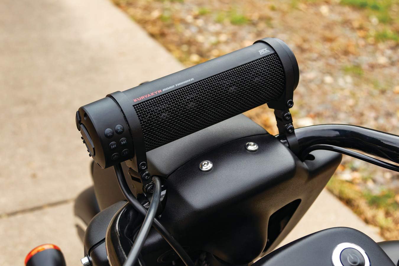 Kuryakyn Road Thunder 300W Motorcycle Sound Bar, Bluetooth & USB, Handlebar Mount, IP66 Waterproof, Satin Black