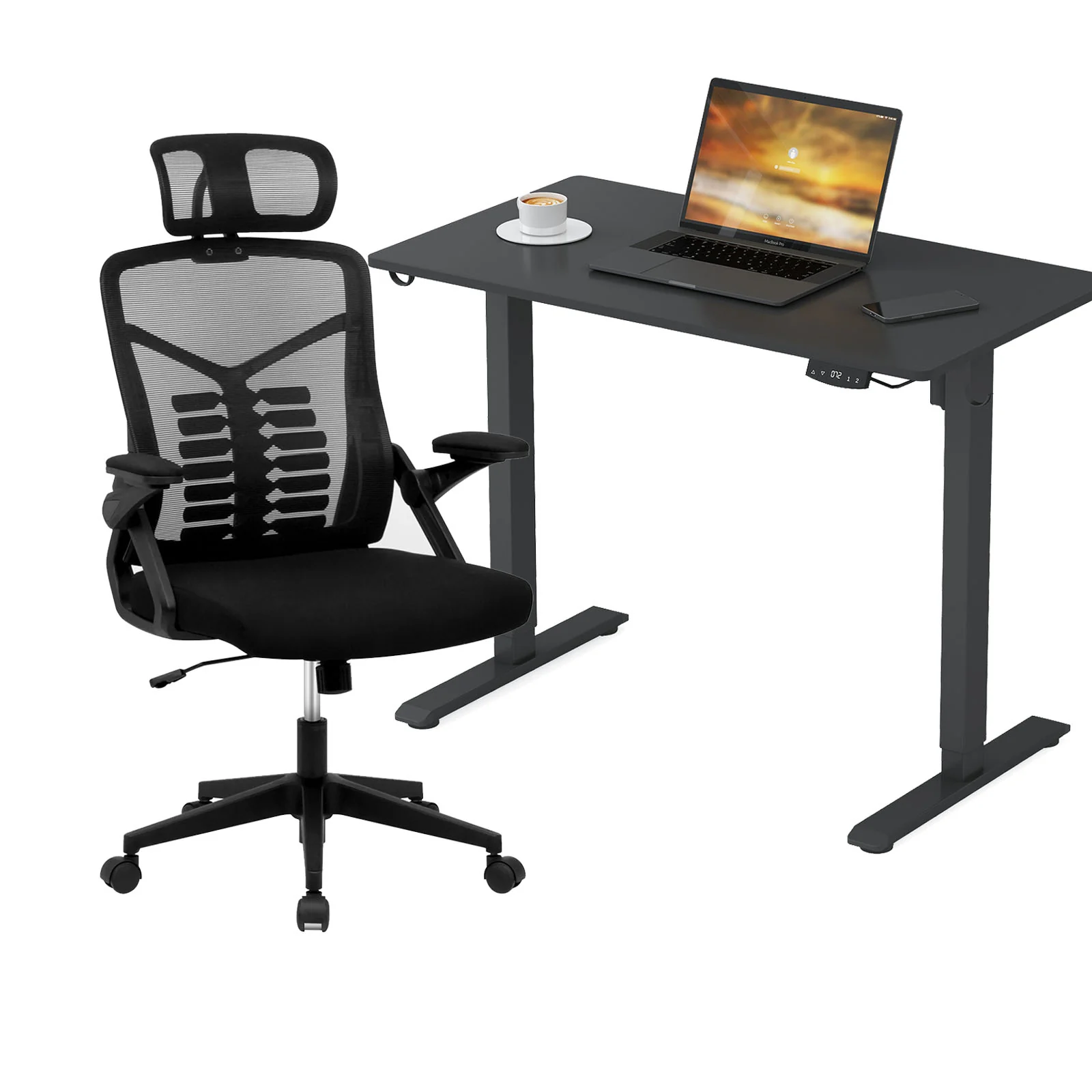 Electric Standing Desk 100cm & Ergonomic Chair