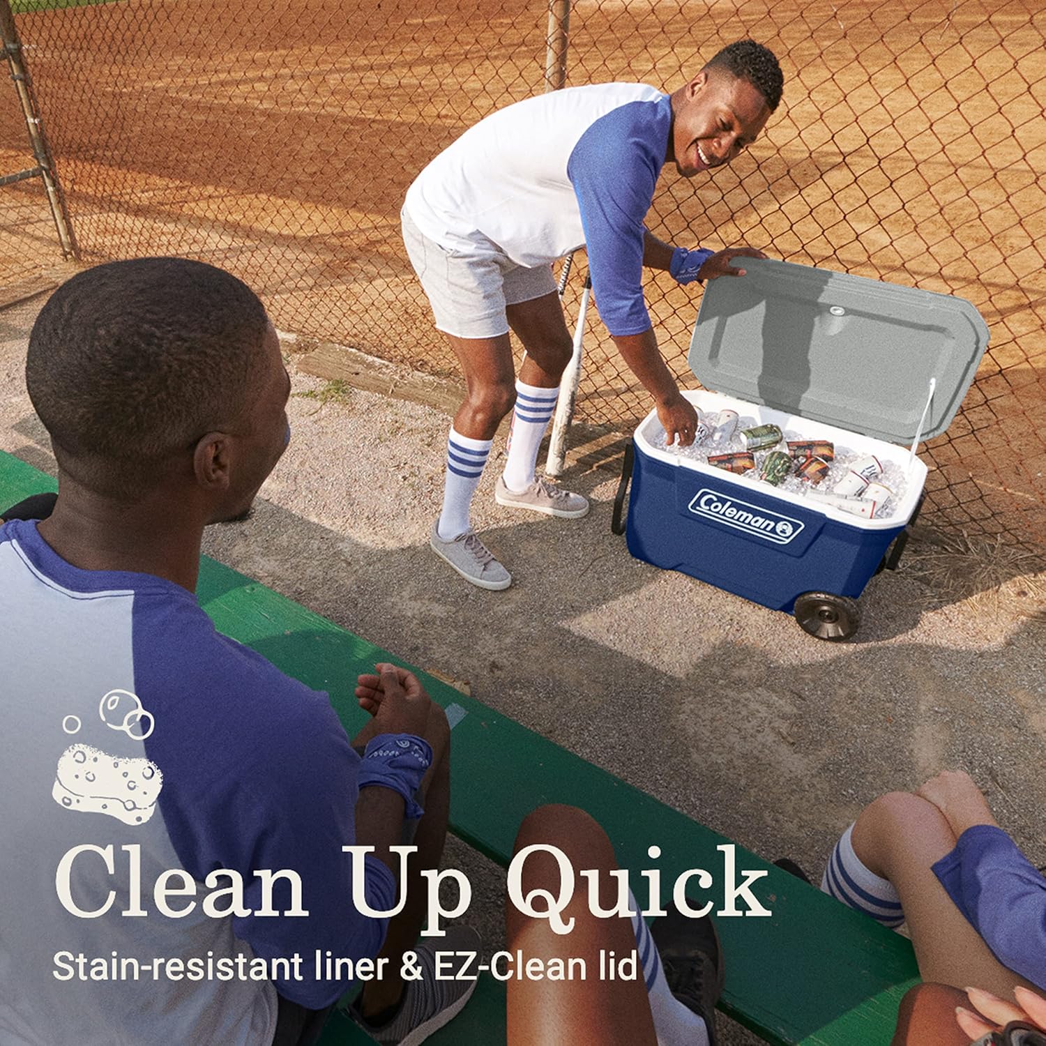 Coleman Classic Series Insulated Portable Wheeled Cooler, Leak-Resistant Outdoor Hard Cooler Keeps Ice up to 5 Days, 100-Quart