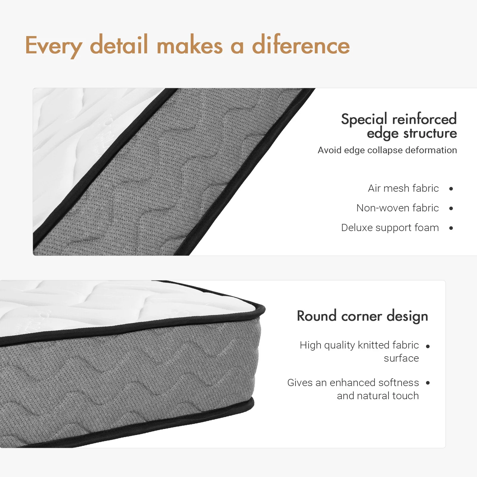 20CM S/D/Q Memory Foam Springs Mattress