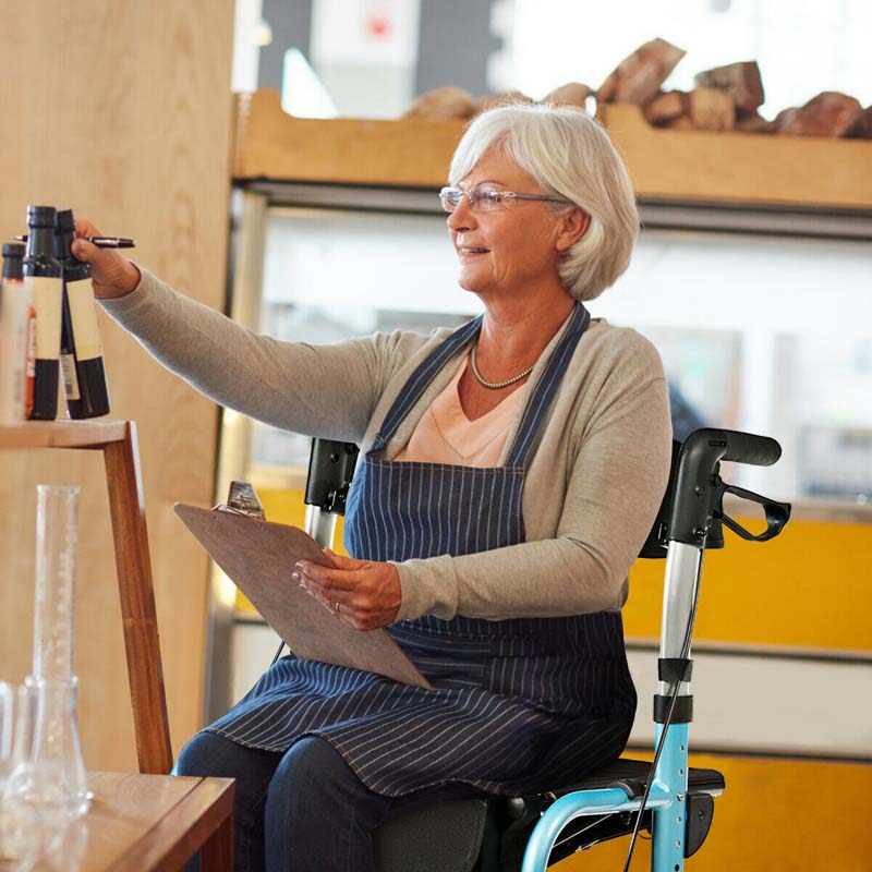 2 in 1 Rollator Walker Wheelchair Folding Medical Walker, Aluminum Transport Chair Mobility Walking Aid