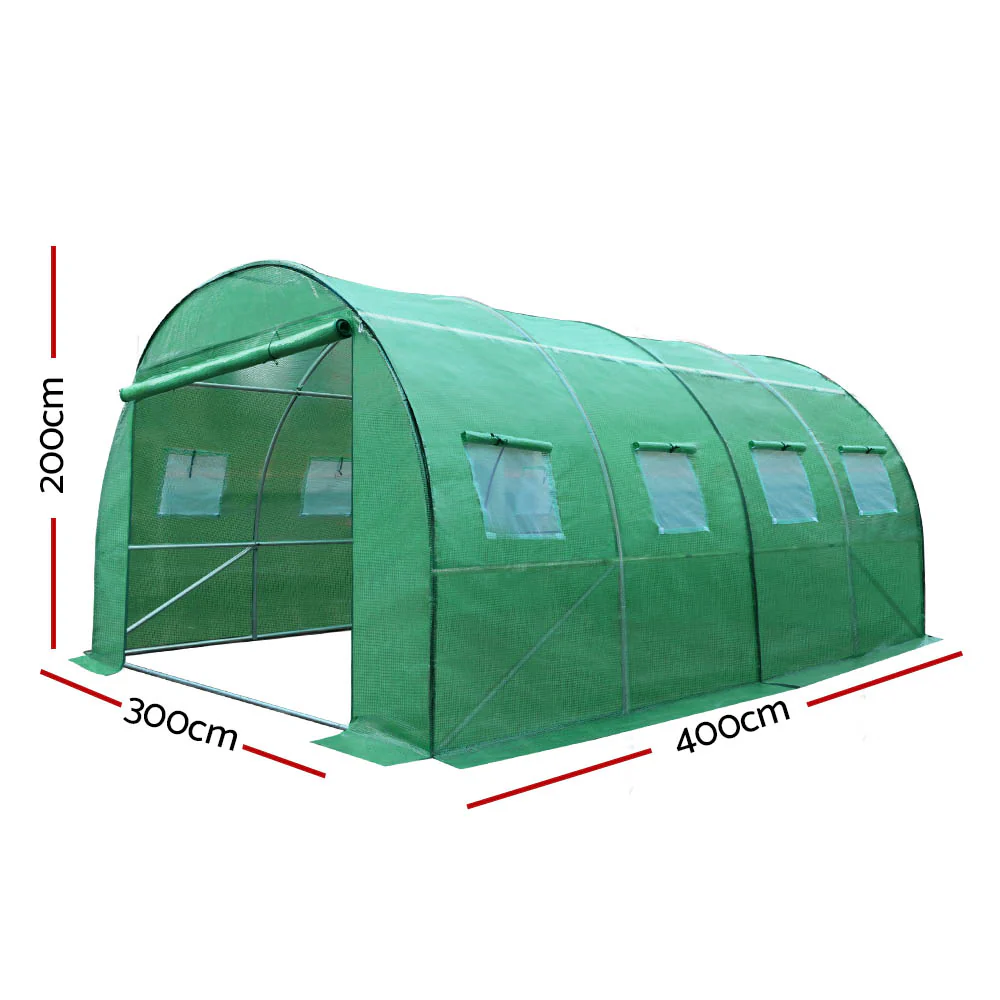 All-Weather Tunnel Greenhouse with PE Cover & Steel Frame - Greenfingers