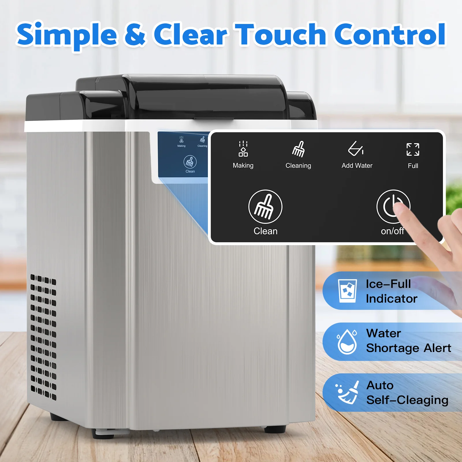 Nugget Ice Maker Countertop with Soft Chewable Ice