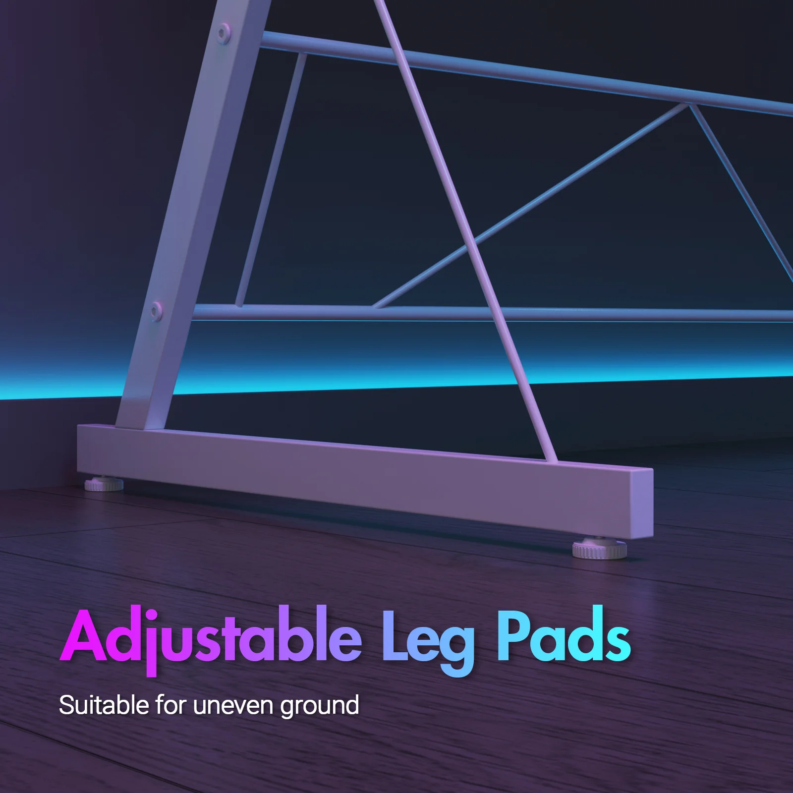 L Shaped Gaming Desk with LED Lights