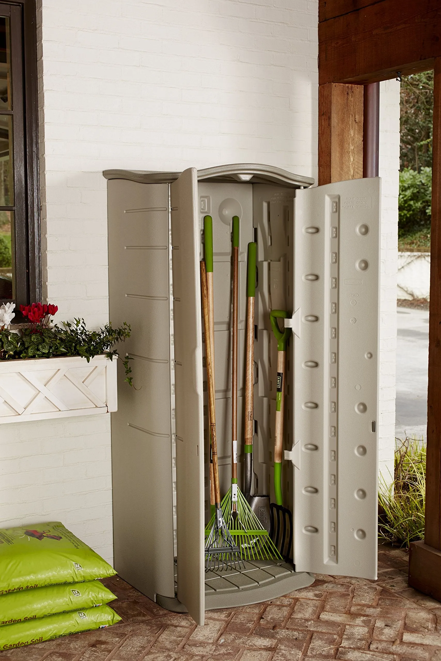 Vertical Resin Weather Resistant Outdoor Storage Shed