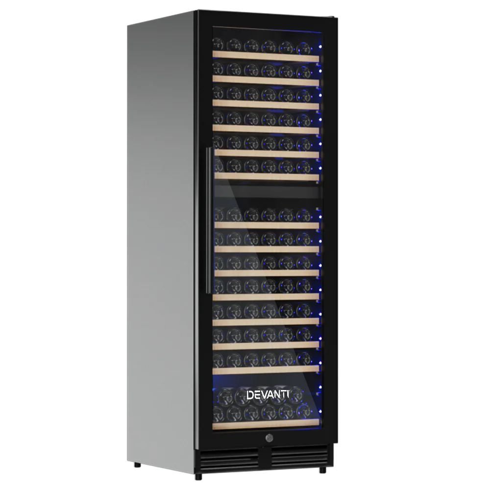 Devanti Wine Fridge Cooler Dual Zone 154 Bottles
