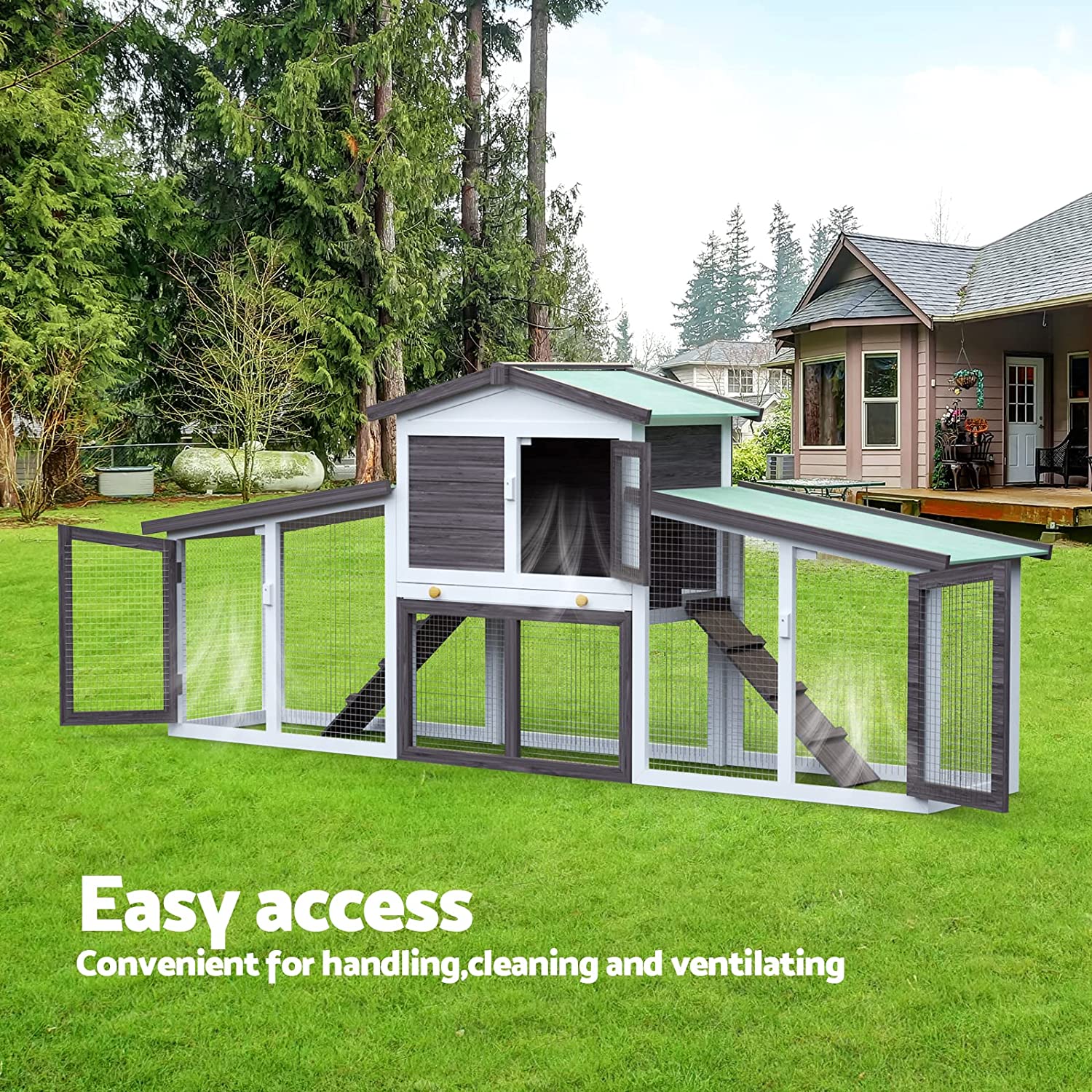 Rabbit Hutch Chicken Coop 2 Level