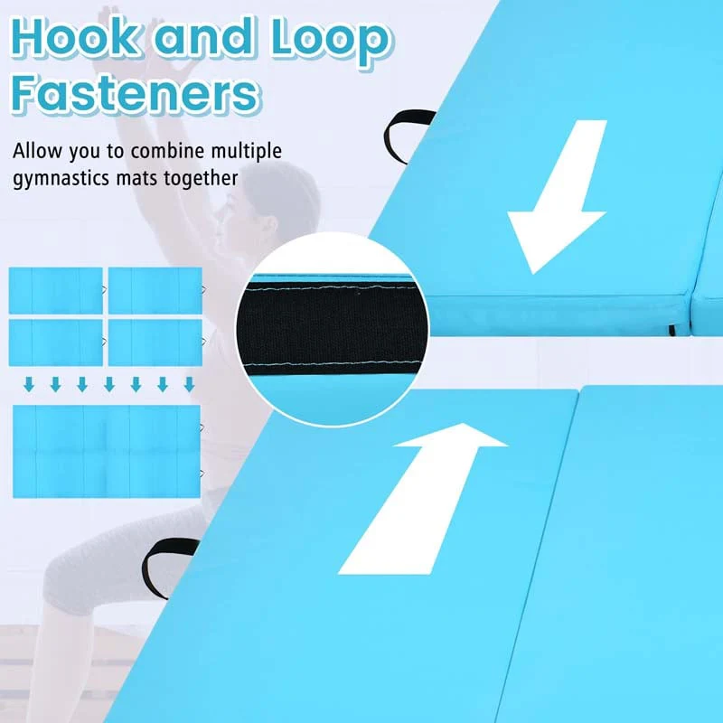 8' x 4' Anti-Tear Folding Gymnastics Mat for Yoga Fitness, 2