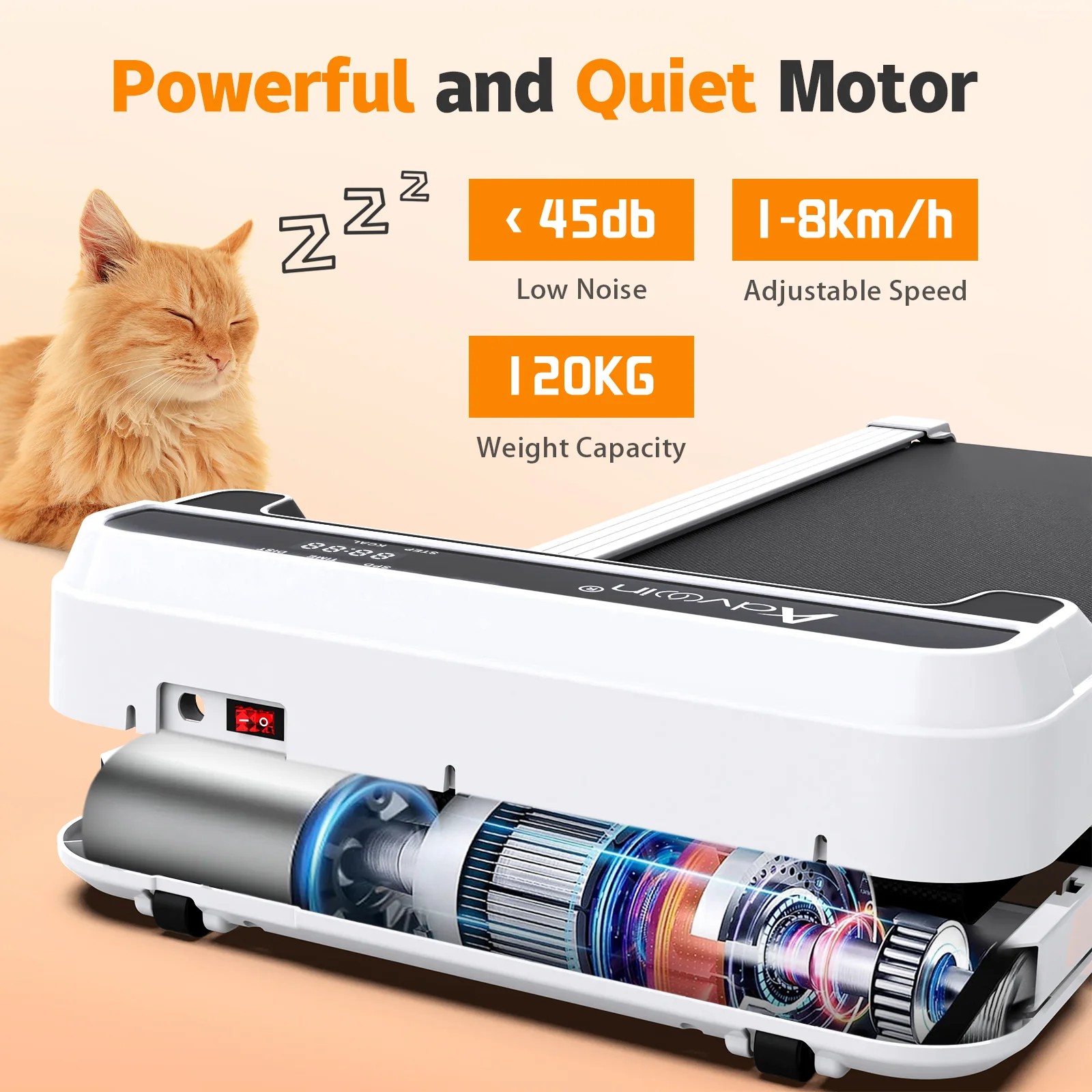 Walking Pad Manual Incline Treadmill White