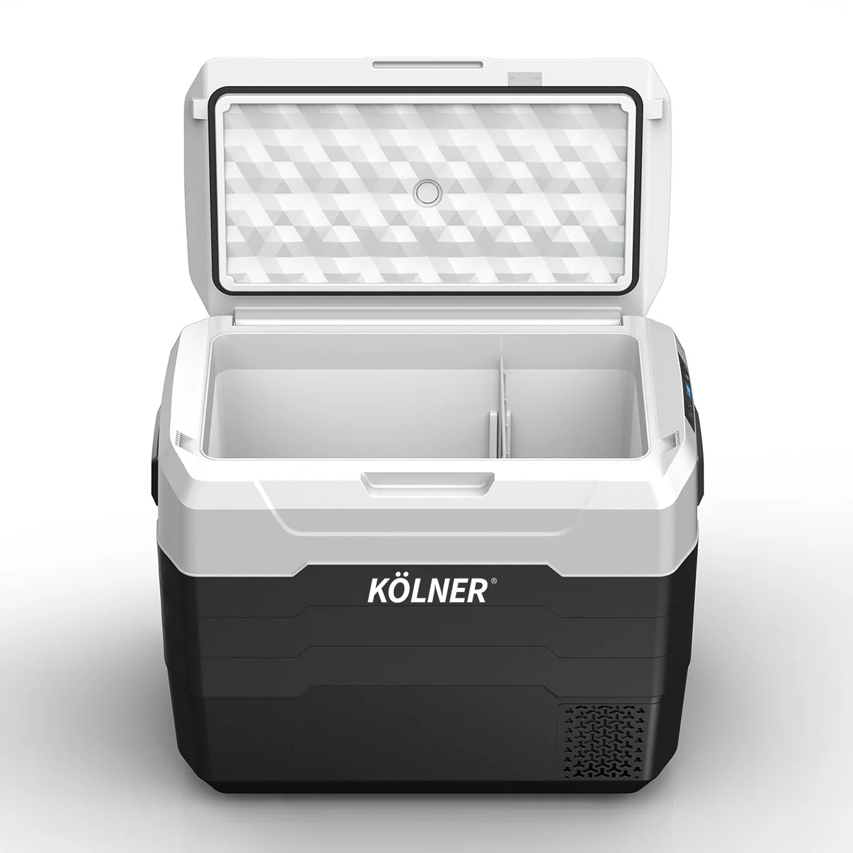 Kolner 50l Fridge Freezer Cooler 12/24/240v Camping Portable Refrigerator - Black