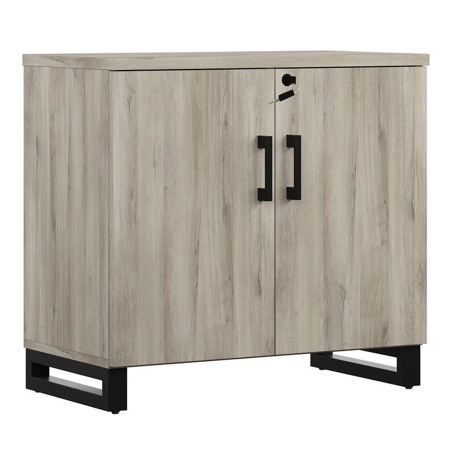 Storage Cabinet & Bookshelf, Weathered Oak