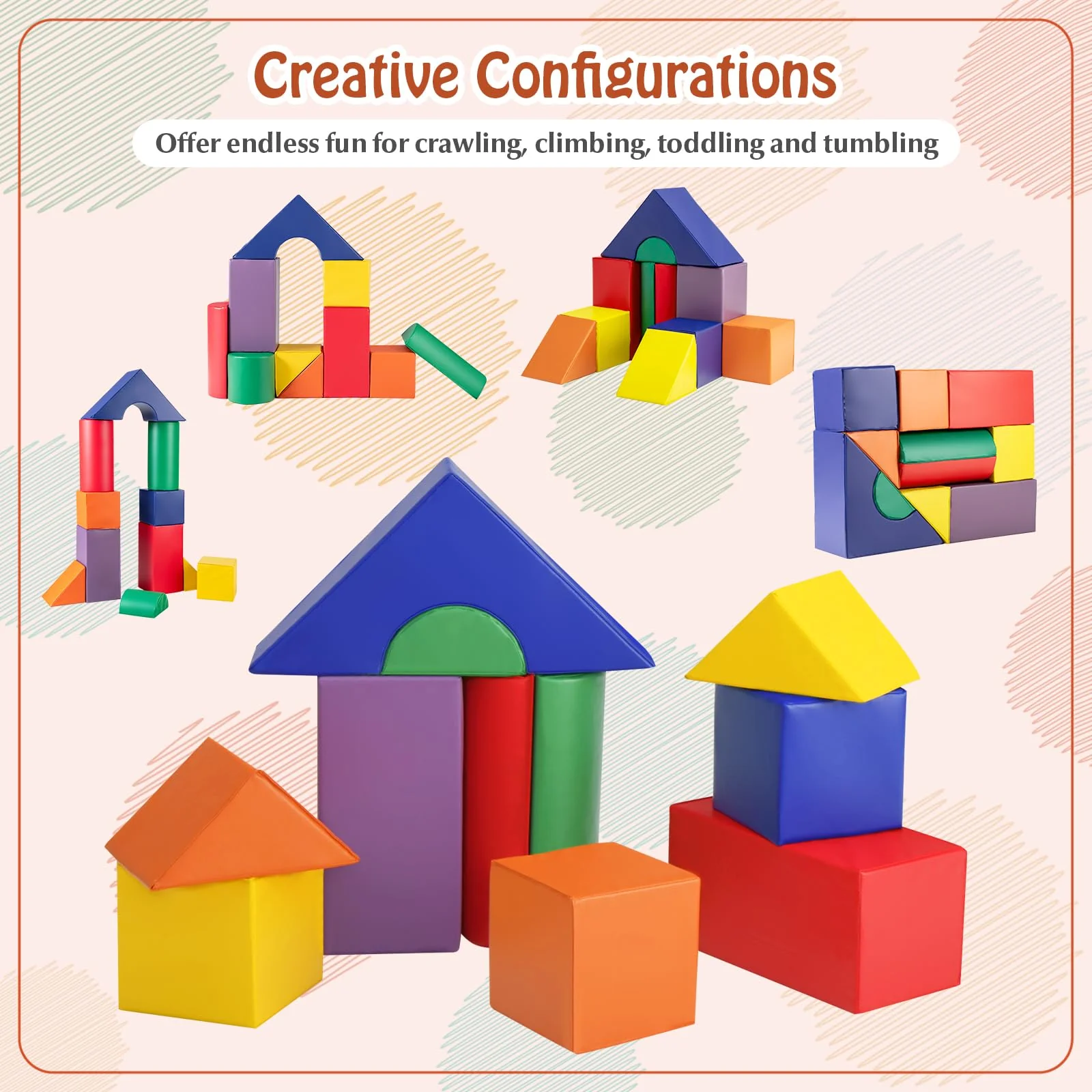 11-Piece Climb and Crawl Foam Block Play Set, Waterproof Foam Climbing Toy Set