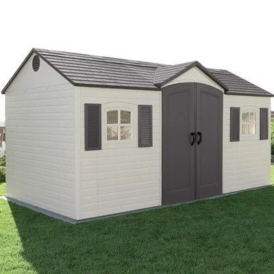 Lifetime Storage Shed: lifetime Garden Building Shed �C 15�� X 8�� �C Gray