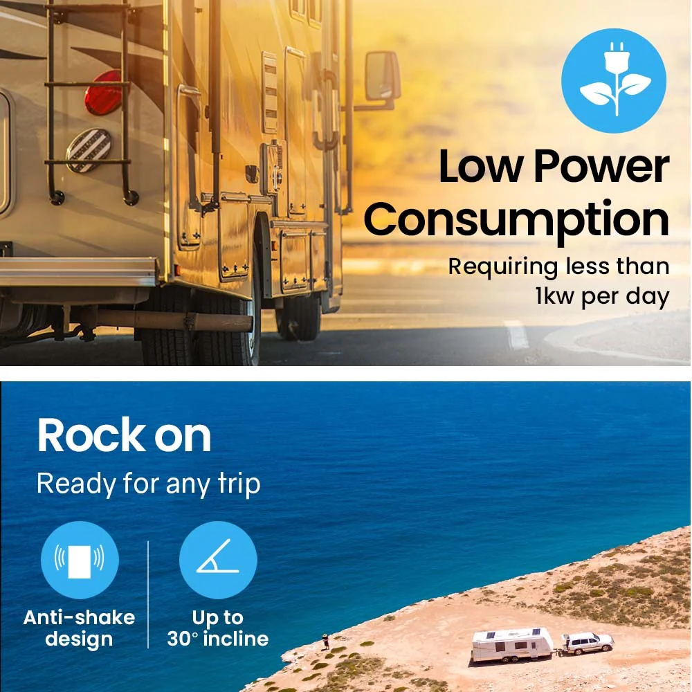 GECKO 95L Portable Upright Fridge and Freezer, 12V/24V for Camping, Caravans, Silver