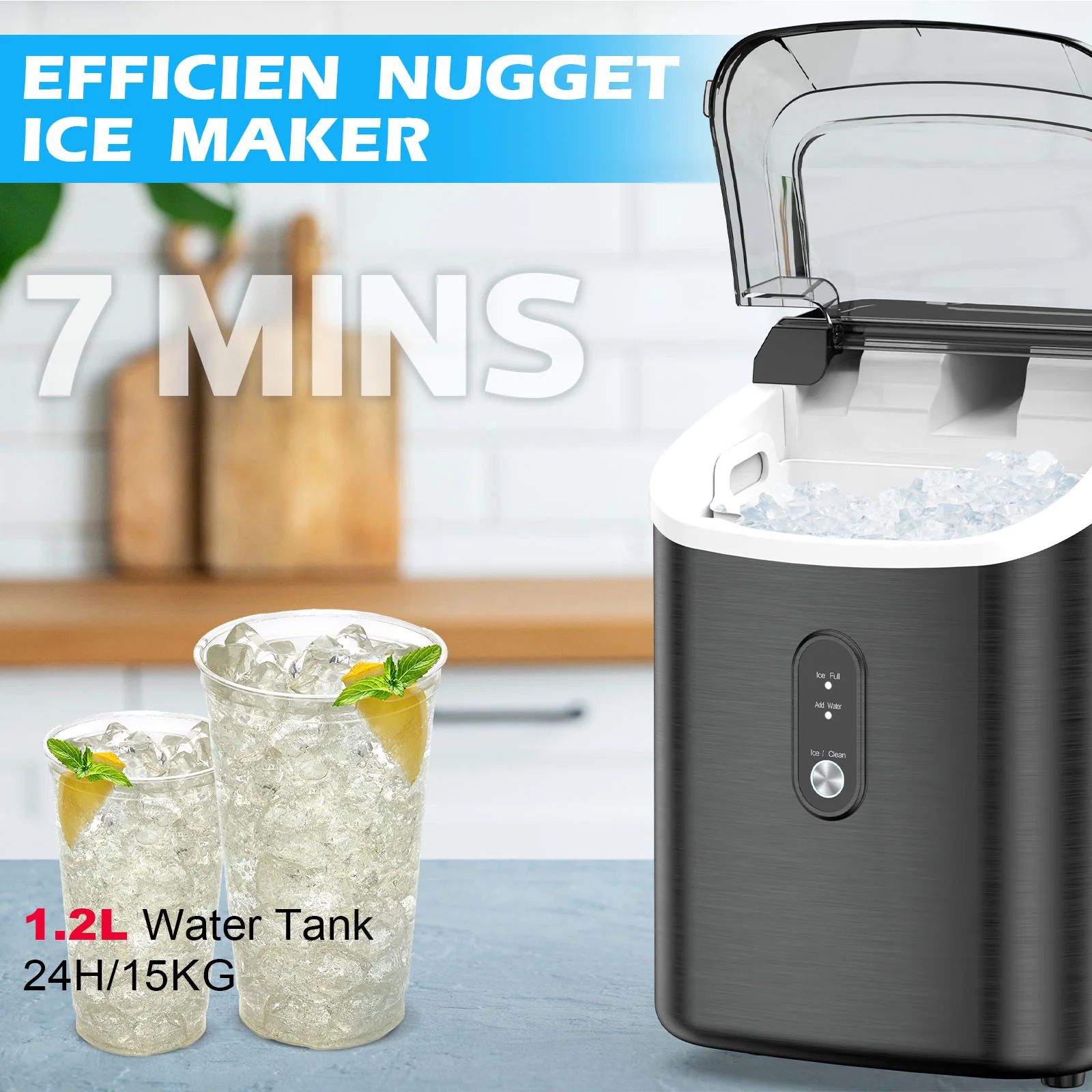 Nugget Ice Maker Countertop Portable Ice Machine