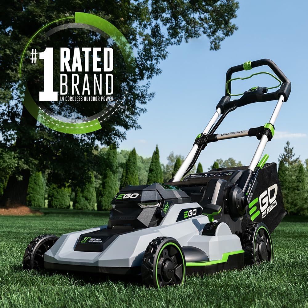 EGO Power+ LM2102SP-A 21-Inch 56-Volt Lithium-ion Self-Propelled Cordless Lawn Mower (2) 4.0Ah Battery and Rapid Charger Included