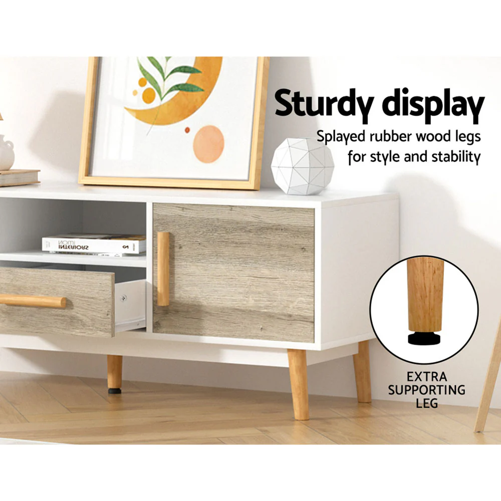 Artiss Wooden Entertainment Unit - White & Wood
