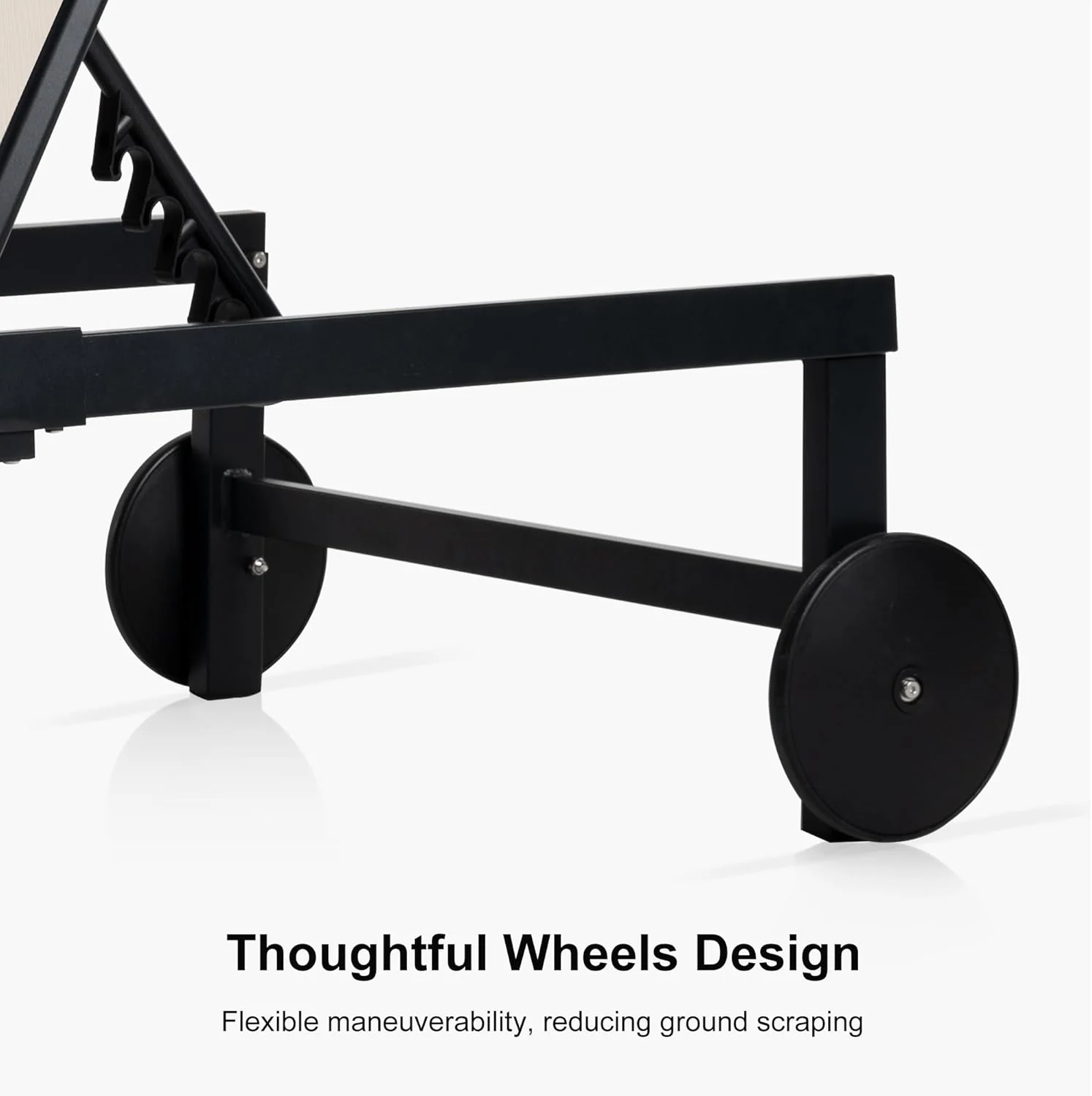 PURPLE LEAF Patio Tanning Lounge Chair Set with Face Down Hole Outdoor Aluminum Adjustable Reclining Chairs Wheels Pillows and Table for Poolside Beach Sunbathing Lounger, Beige