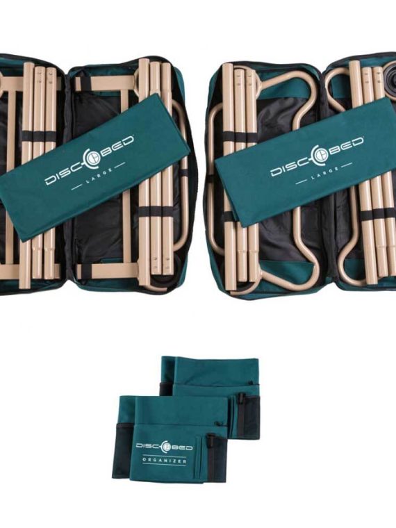 Disc-O-Bed Large Cam-O-Bunk Double Cot with Storage Organizers, Green