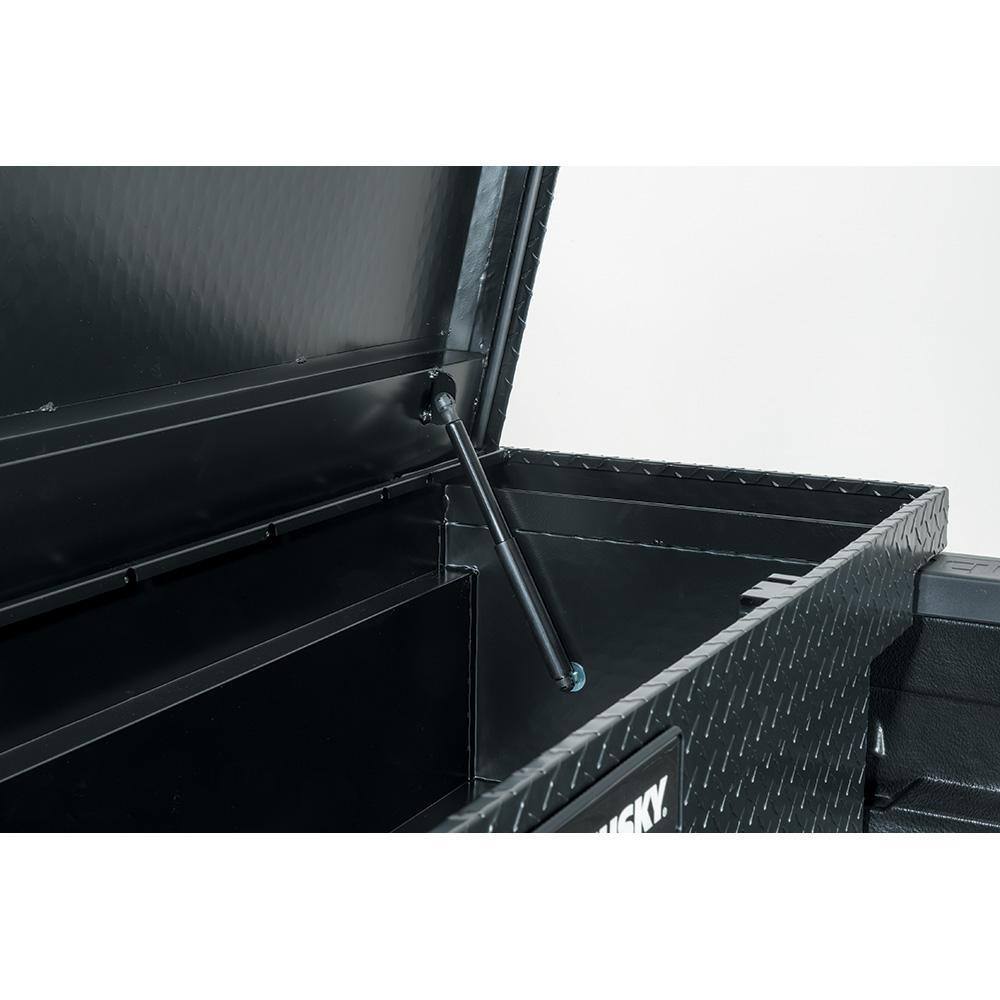 Husky 61.86 Matte Black Aluminum Low Profile Truck Tool Box for Mid-Size Trucks