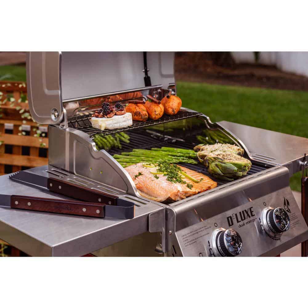 Nexgrill Deluxe 2-Burner Propane Gas Grill, Red ?C Stainless Steel, 28,000 BTUs, Compact Design