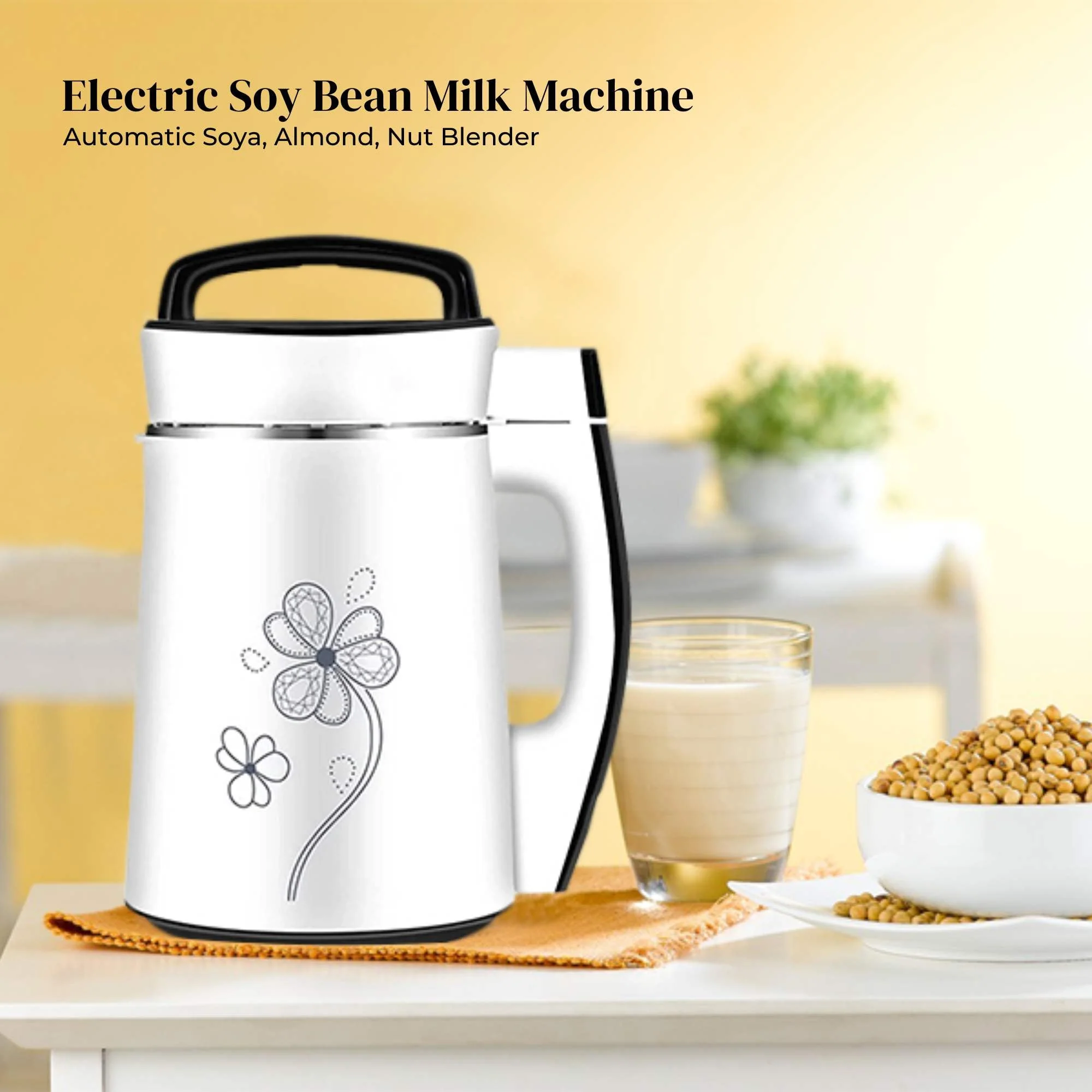 1.2L Electric Soy Bean Milk Maker Machine - Automatic Soya Almond Nut Blender