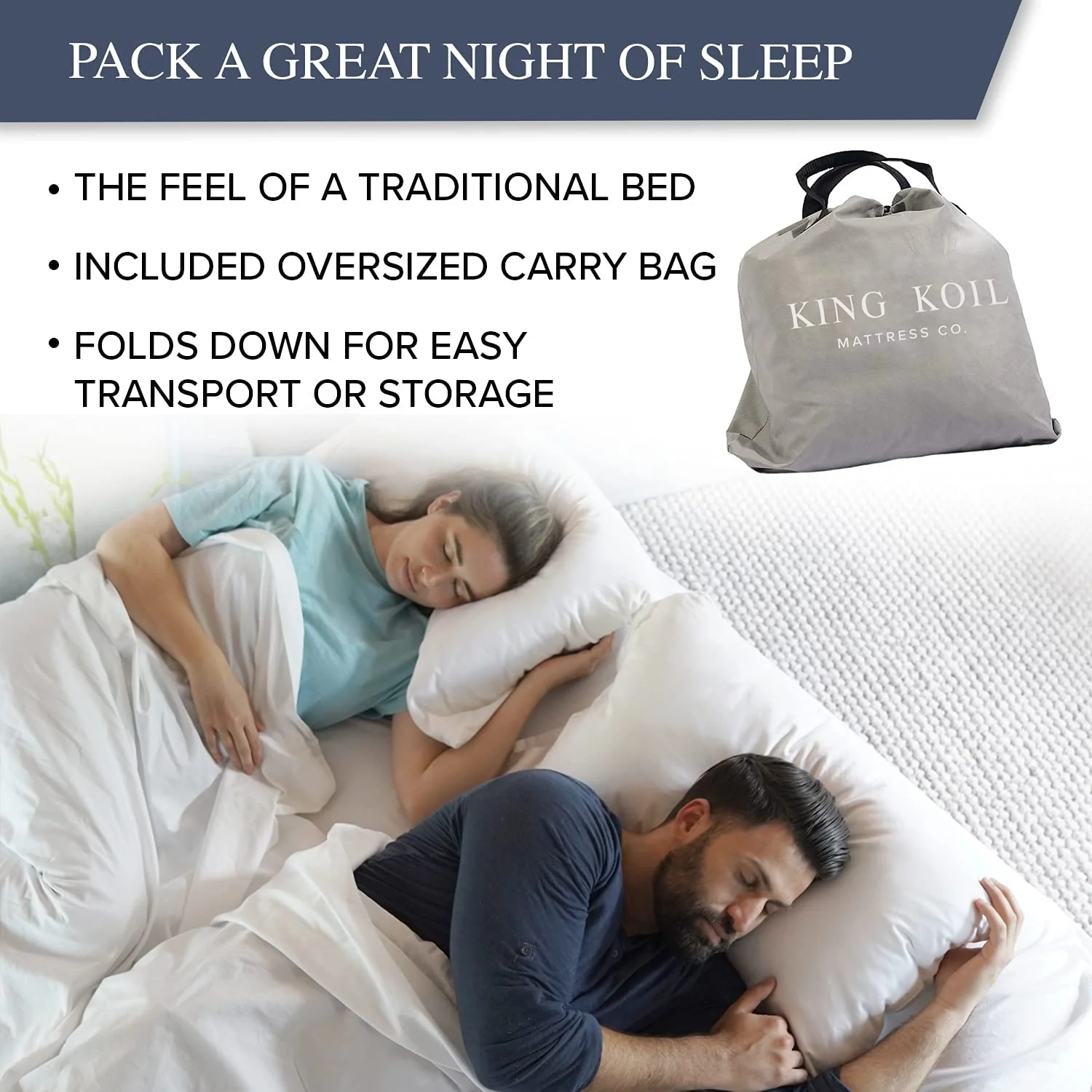 King Koil Luxury Air Mattress with High Speed Built-in Pump